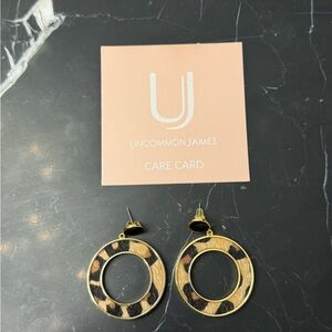 Uncommon James Leopard Print Gold Earrings